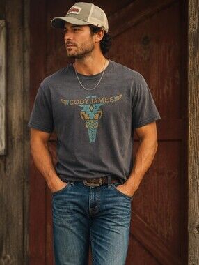 Cody James Men's Bull Skull Western Country Cowboy  Graphic Tee -‎ Large,